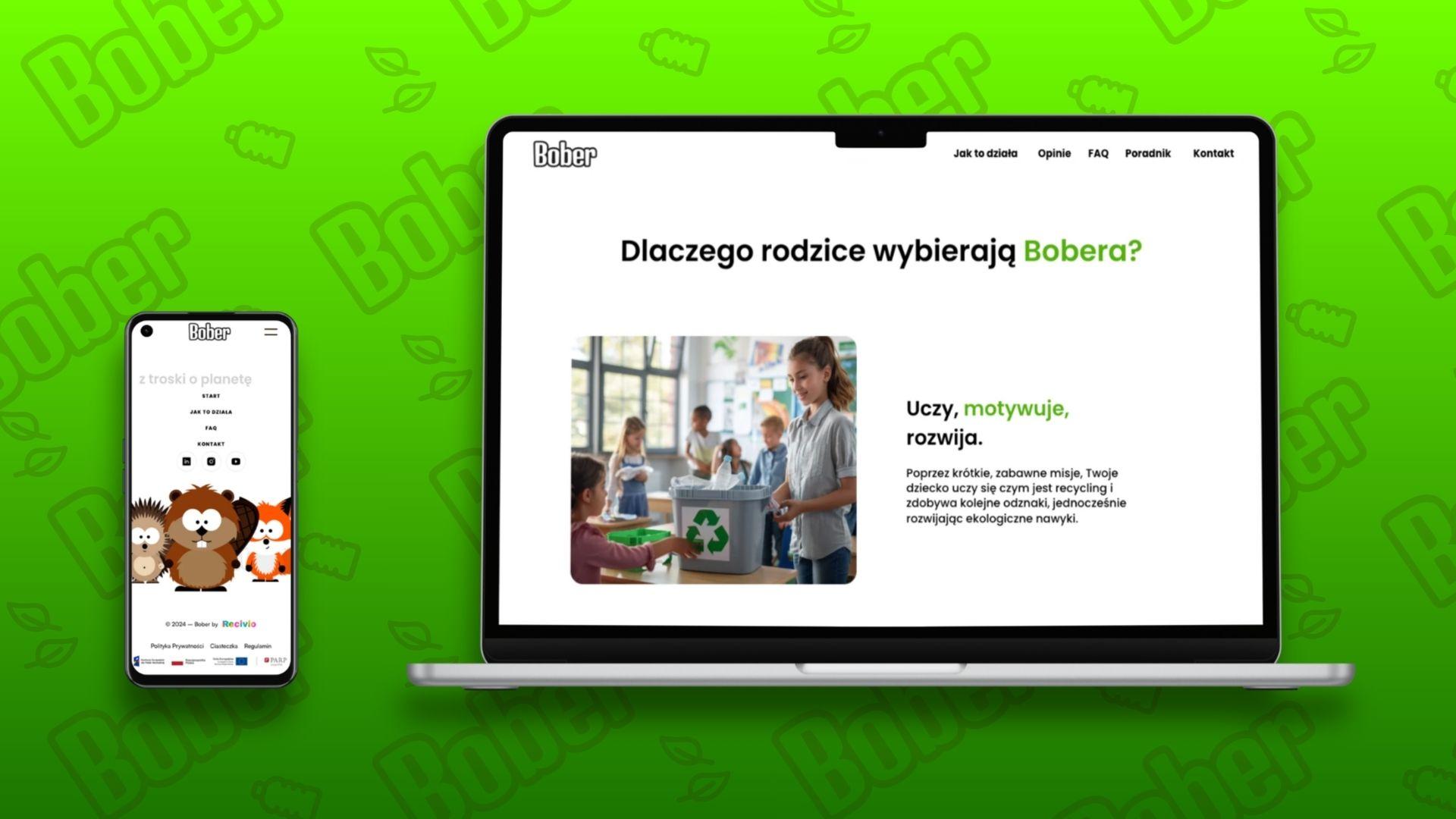 Sekcja strony Bober dla rodziców: dlaczego wybierają aplikację